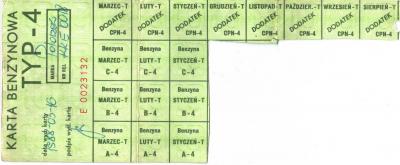 Kartka na benzynę