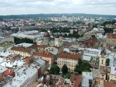 Widok z wieży ratuszowej